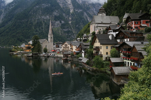 A town on the shore of a lake, Austria