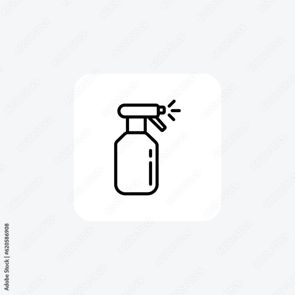 Functional Spray Bottle Vector Line Icon