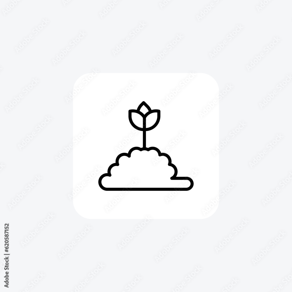 Inspirational Plant Seed Vector Line Icon Inspirational Plant Seed Vector Line Icon