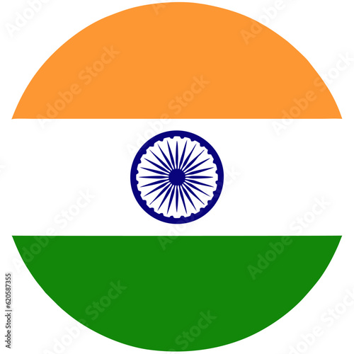 India flag. Indian flag. indian flag flying. Indian flag art. india flag round. vector illustration. transparent png file.