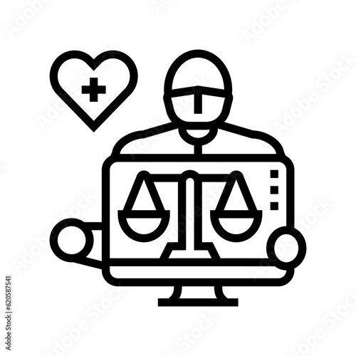 biomedical ethics line icon vector. biomedical ethics sign. isolated contour symbol black illustration