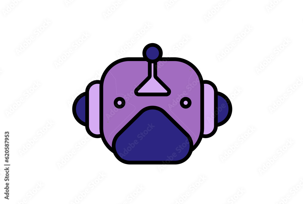 Obraz premium Robot head artificial intelligence bot artwork communication character clip art