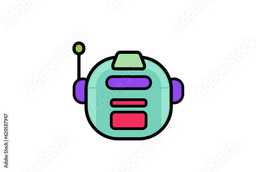 Robot head artificial intelligence bot artwork communication character clip art