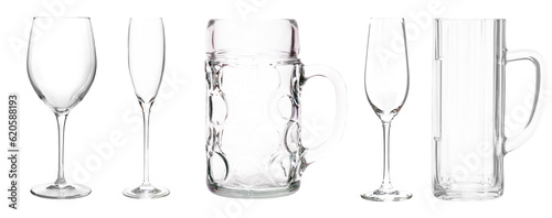 set of glasses isolated over transparent background