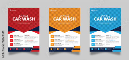 Car Wash best creative flyer design 3colors design
