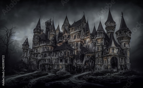 spooky dark gothic castle