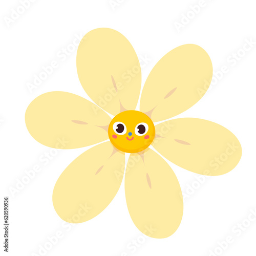 Cute sun character vector illustration. Cartoon isolated funny happy yellow face with smile and sunshine of heart, childish emoji with positive sunny emotion and summer joy
