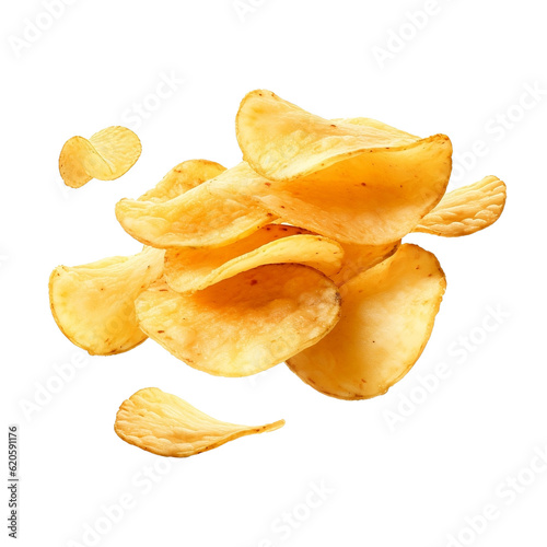 potato chips isolated transparent background