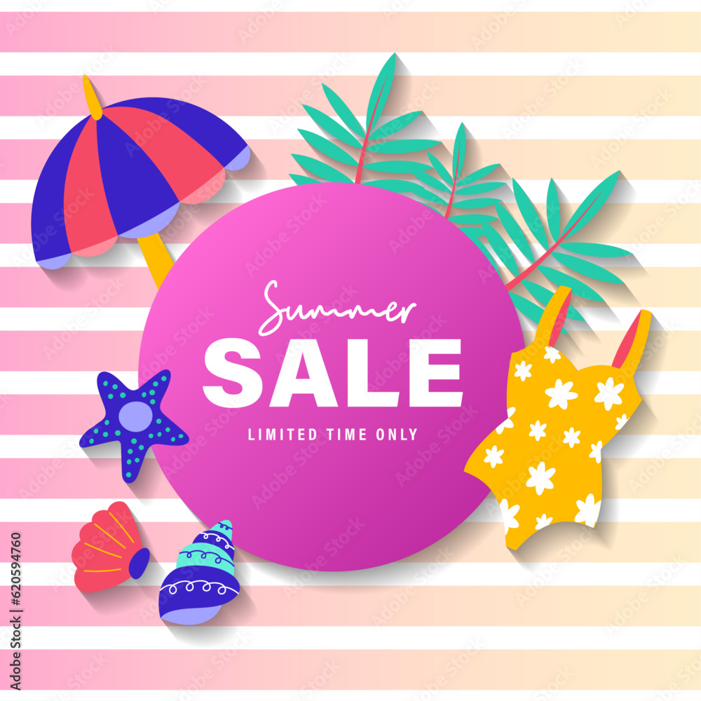 Summer sale brochure discount vector. Special price offer coupon for social media post, promotion ad, shopping flyer, voucher, website campaign and advertising Summer sale brochure discount vector. Special price offer coupon for social media post, promotion ad, shopping flyer, voucher, website campaign and advertising