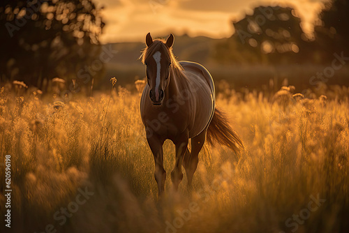 Graceful Mare at Sunset