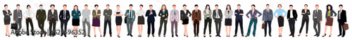 Set of business people standing in a row.