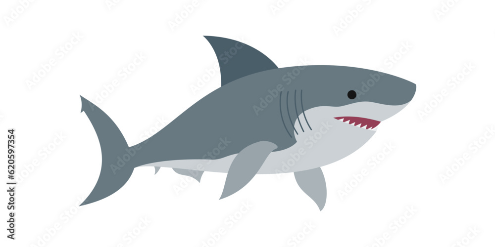 Fototapeta premium Marine Animals Illustration. Inhabitants of sea, ocean underwater life. Cute ocean animals vector set. Sea creatures cartoon characters, marine life clip art collection.