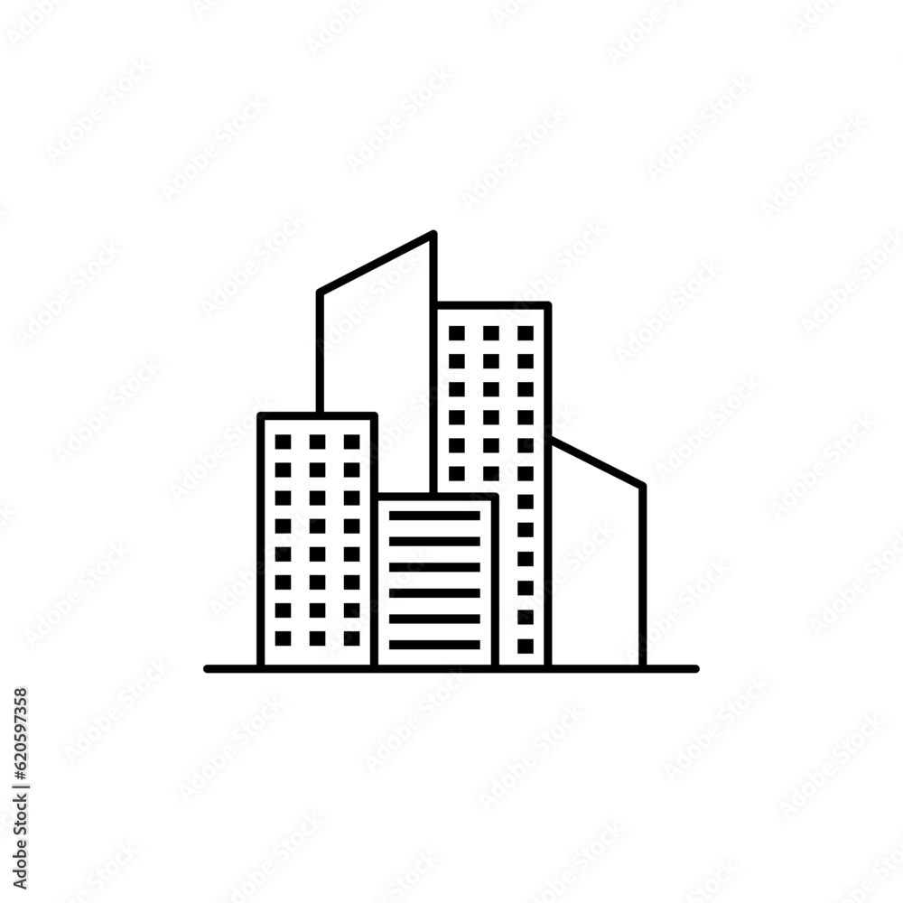 Building icon in outline style