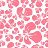 Hand drawn seamless pattern with pink flowers vector design. Perfect for textile prints