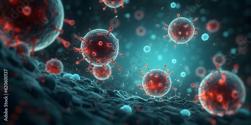 Virus cells  picture of human immune cells  enlarged version