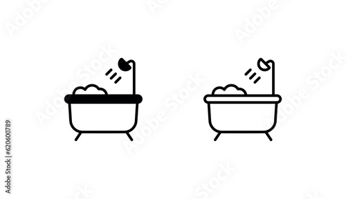 Bathtub icon design with white background stock illustration