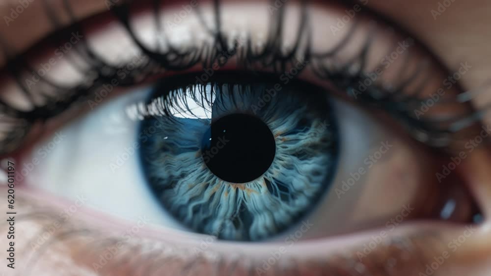 Take a closer look.
Close up of an eye with a slow zoom in.