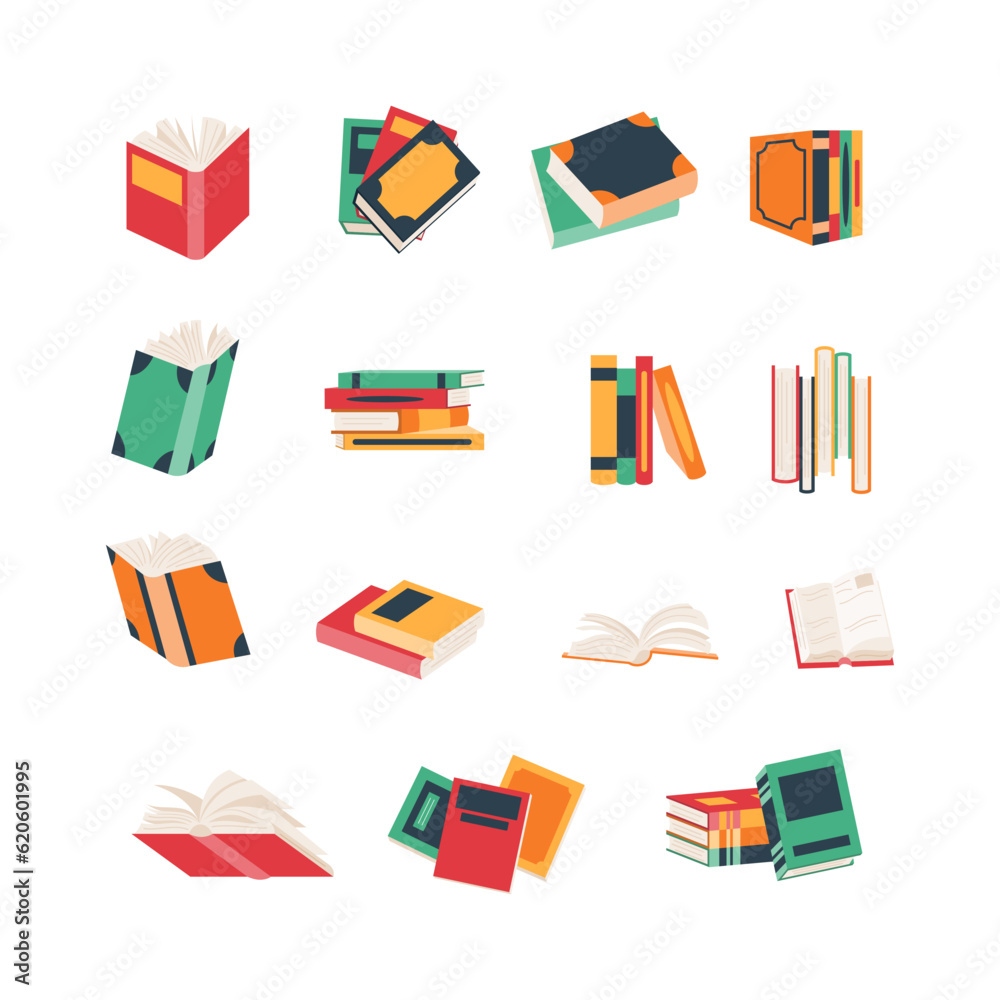 Books, stacks of books, notebooks illustration. Educational vector isolated. Book stacks. Flat-style textbooks, novel books, or diaries on shelves and trays. Bookstore, library, or college old books. Books, stacks of books, notebooks illustration. Educational vector isolated. Book stacks. Flat-style textbooks, novel books, or diaries on shelves and trays. Bookstore, library, or college old books.