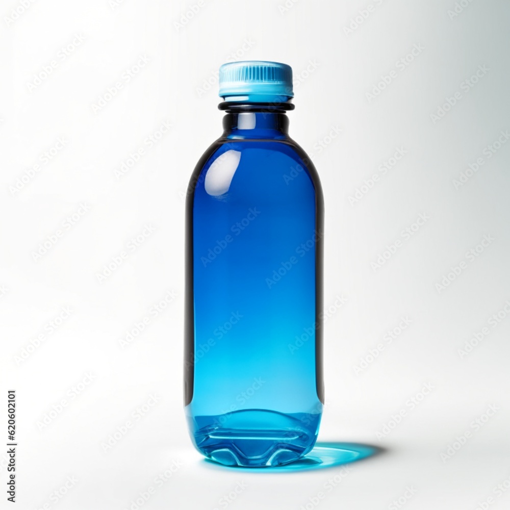 Bottle with water on the trasparent background closeup.Generative AI Bottle with water on the trasparent background closeup.Generative AI