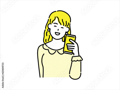 smiling woman holding a can of drink