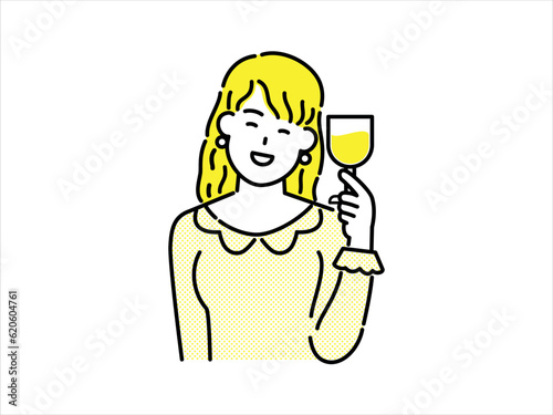 Smiling woman holding a wine glass