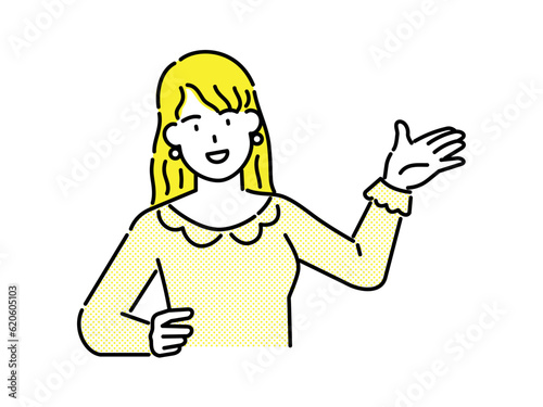 Female character in a positive pose with arms raised in joy.

