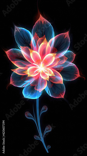 Abstract fractal flower on a black background
