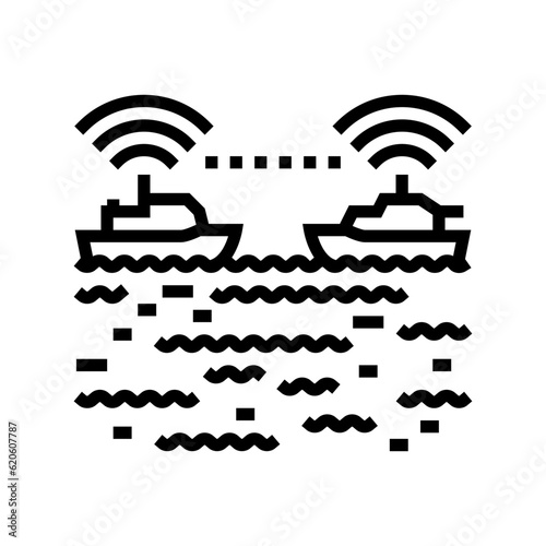 ship collision avoidance systems line icon vector. ship collision avoidance systems sign. isolated contour symbol black illustration