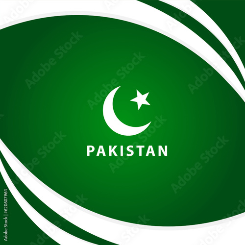 Pakistan Flag with abstract Concept. Independence day background.