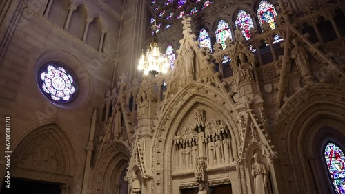 Interior details of the Gothic St. Patrick's Cathedral in Manhattan in New York photo
