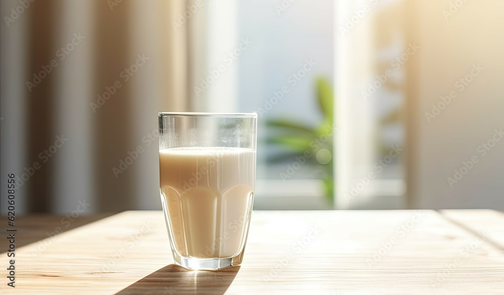 Healthy refreshment. Closeup of fresh milk in glass on wooden table with copy space. fresh and delicious Healthy refreshment. Closeup of fresh milk in glass on wooden table with copy space. fresh and delicious