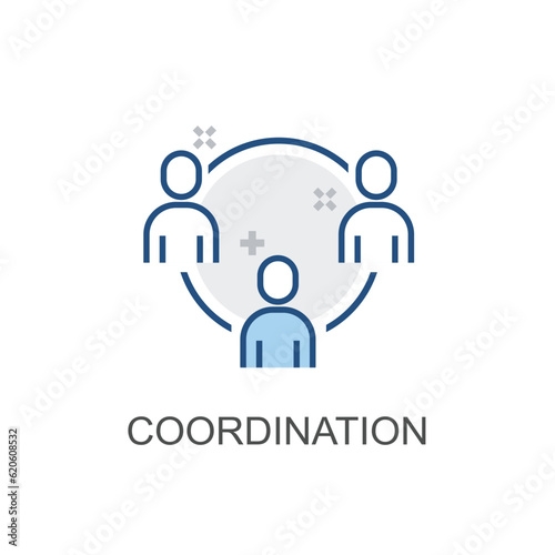 simple illustration teamwork icon with blue and slightly gray lines, suitable for use in your presentation business, website icon, marketing tools, simple and easy to apply