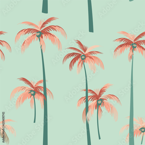 Seamless Colorful Hawaii Palms Pattern. Seamless pattern of Hawaii Palms in colorful style. Add color to your digital project with our pattern! © MDQDigital