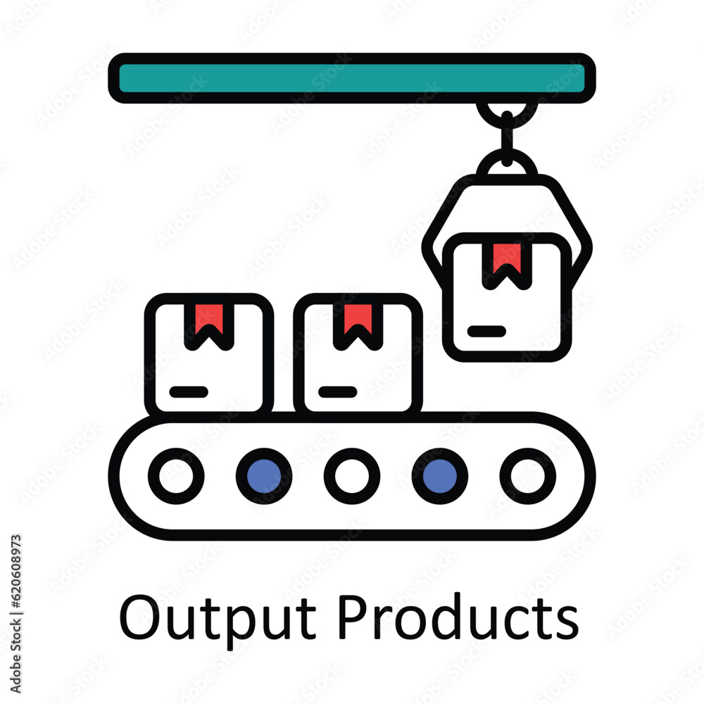 Output Products Filled Outline Icon Design illustration. Smart Industries Symbol on White background EPS 10 File