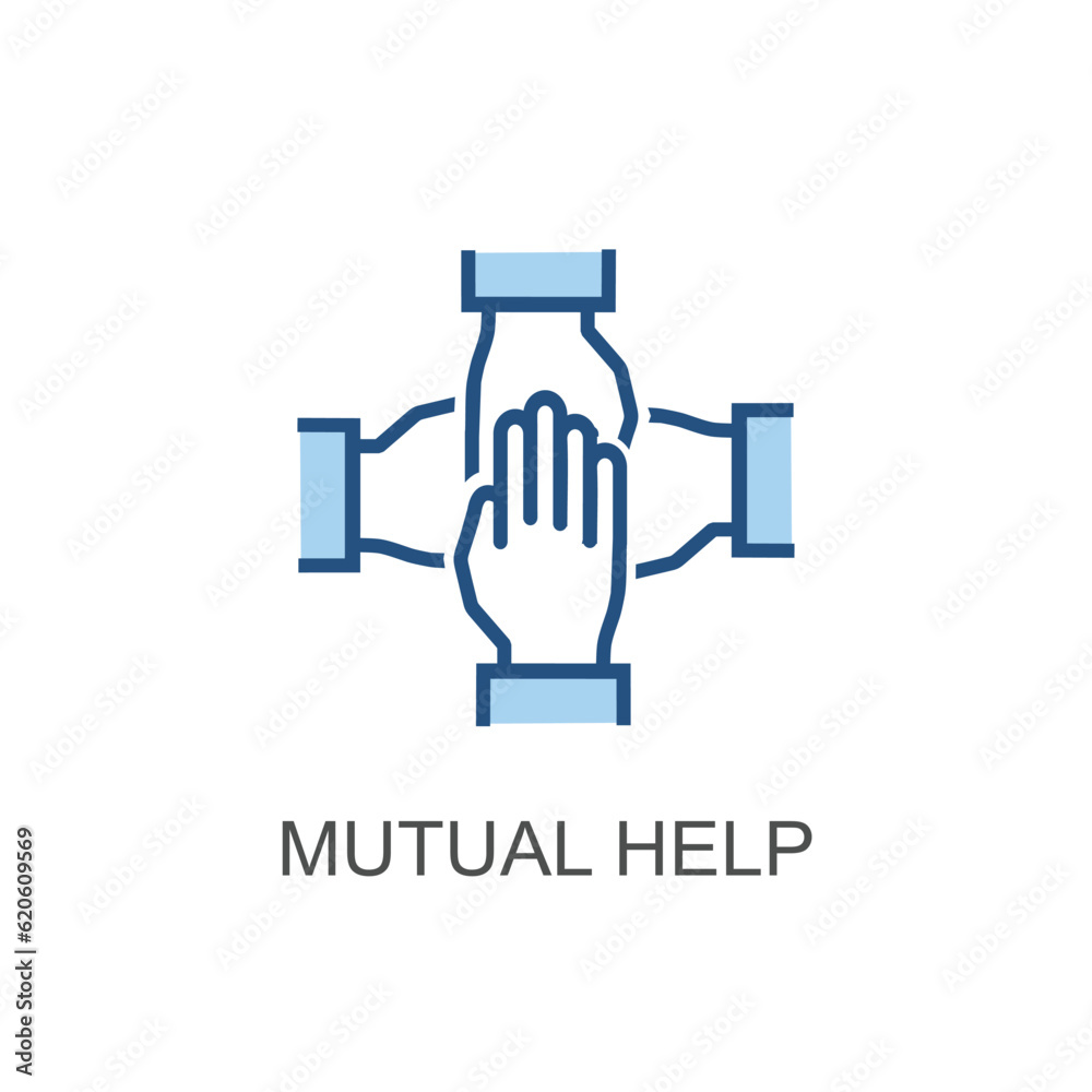 simple illustration teamwork icon with blue and slightly gray lines, suitable for use in your presentation business, website icon, marketing tools, simple and easy to apply