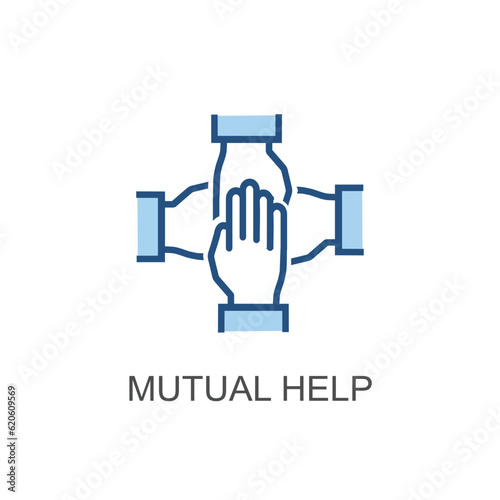 simple illustration teamwork icon with blue and slightly gray lines, suitable for use in your presentation business, website icon, marketing tools, simple and easy to apply