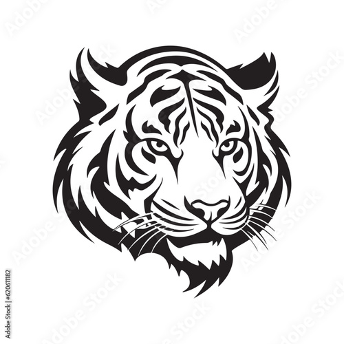 Wallpaper Mural Tiger head silhouette. Animal illustrations. Vector white background. ESP10 Torontodigital.ca