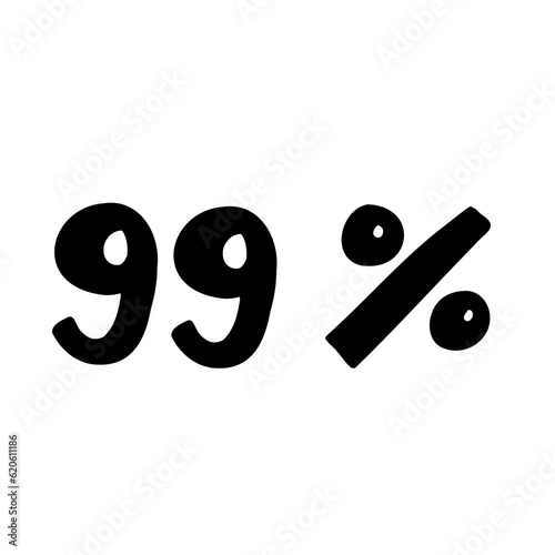 Sale 9 percent off orange discount logo special offer lettering. Vector design illustration in cartoon actual modern style isolated on white background. For discount, menu, seasonal sale, card.