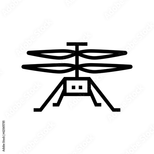 mars helicopter planet line icon vector. mars helicopter planet sign. isolated contour symbol black illustration