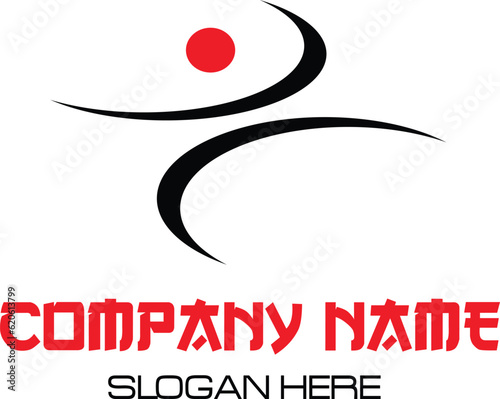 abstract logo design karate