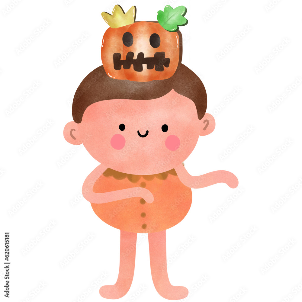 Pumpkin boy with it dall