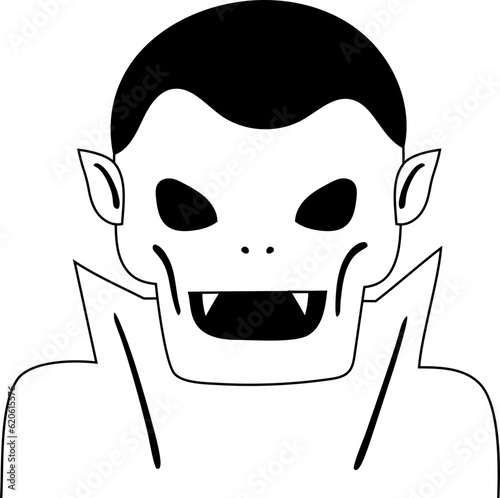 Halloween Dracula icon hand drawn design elements for decoration.