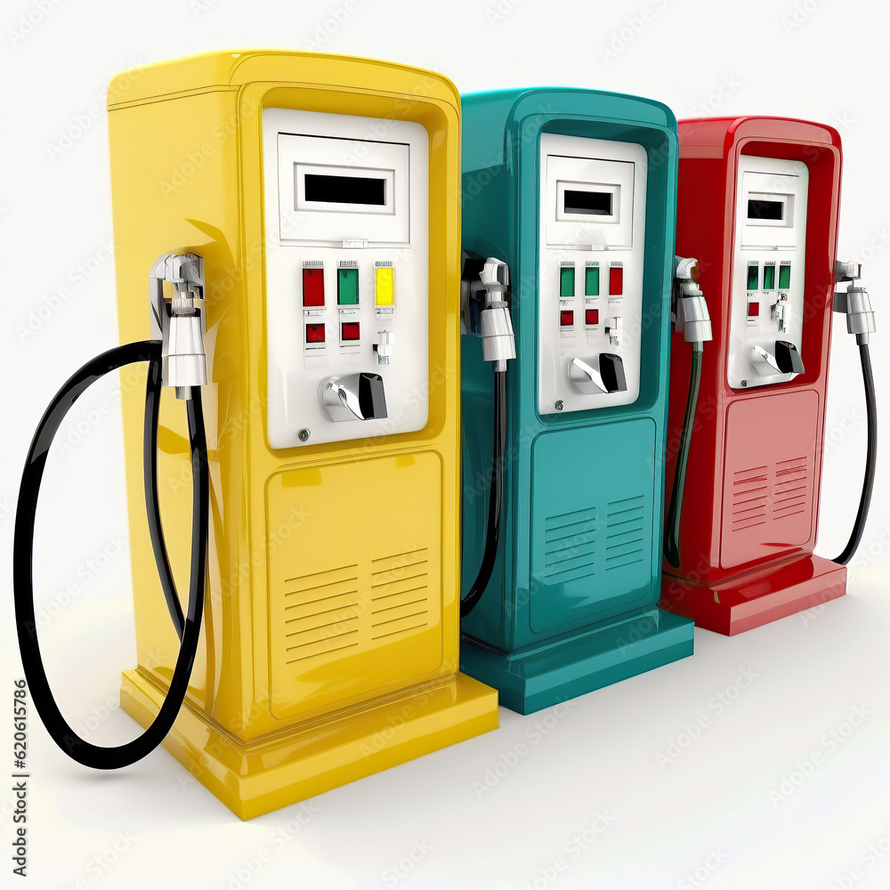 ai generated illustration gasoline pump isolated white background ai generated illustration gasoline pump isolated white background