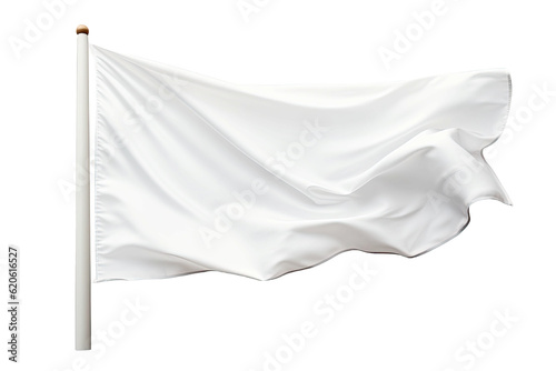 A white flag is seen on a transparent background, and it includes a clipping path.