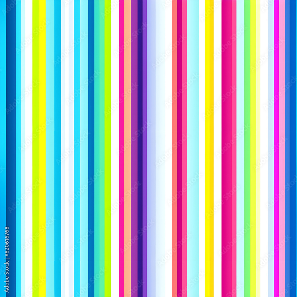 Obraz premium Rainbow Colored Seamless Striped Pattern, clear lines, white background. Generative AI