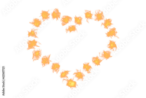Fire heart orange love symbol flame artwork