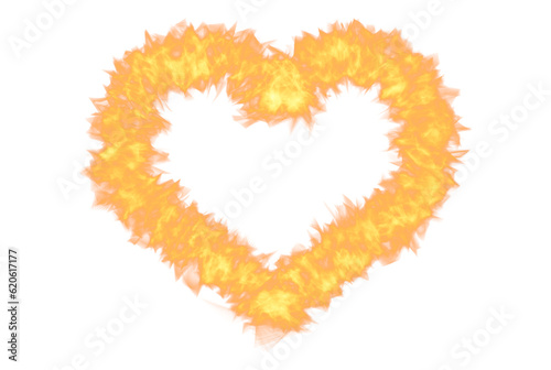 Fire heart orange love symbol flame artwork