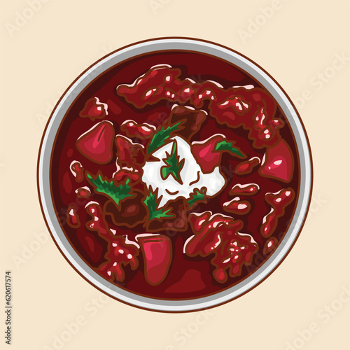 Borsch. The most popular Ukrainian dishes.