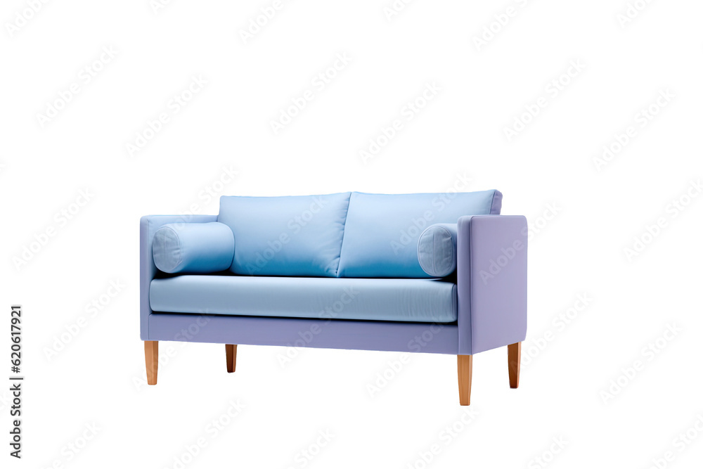 A couch placed on a transparent background, viewed from the side. A couch placed on a transparent background, viewed from the side.