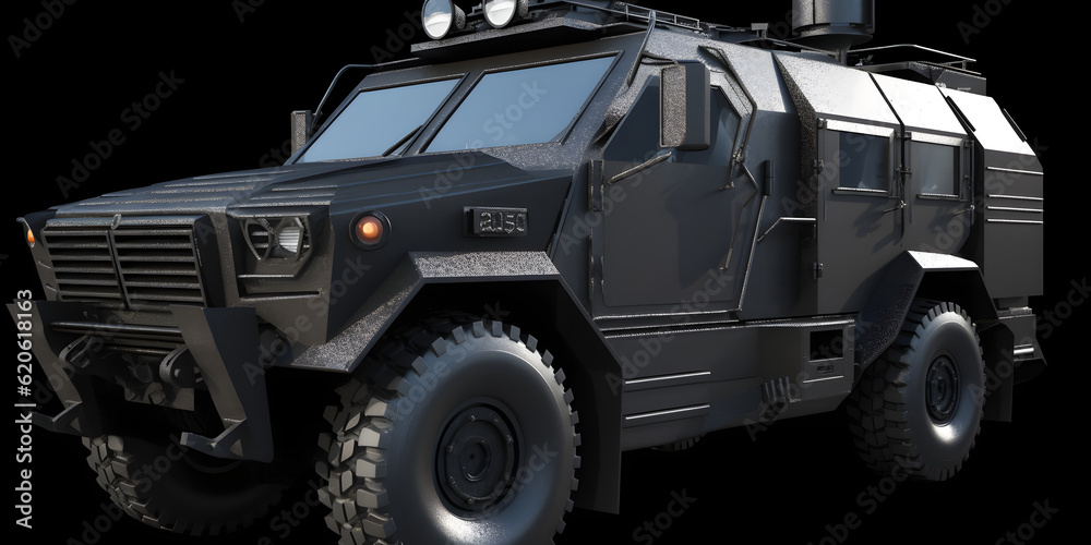 Armored car security protection Hyper-realistic one generative AI